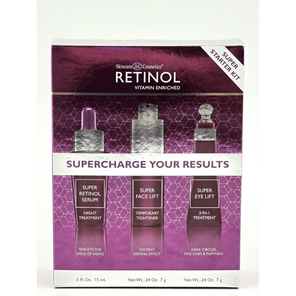 Retinol Super Starter Kit Supercharge Vitamin A Sample Sizes Skincare Cosmetics - Picture 2 of 9